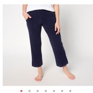 Barefoot dreams ribbed cropped pants cozy chic ultra light XSP